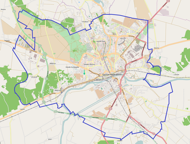 Mapa Gorzowa Wielkopolskiego